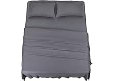 Utopia Bedding Juego de Sabanas 4 Piezas 150x200 - Poliéster Microfibra Cepillada - Sábana Bajera, Sábana Plana y 2 Fundas de Almohada 50x75 (Cama 150, Gris)